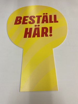 Skylt beställ här 400x600
